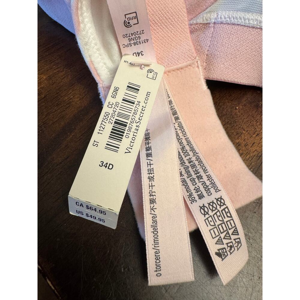 Victoria's secret pink stripe t-shirt bra 34D NWT - Picture 4 of 4